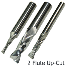 2 Flute Spiral Upcut  Solid Carbide
