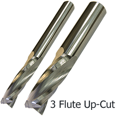 3 Flute Spiral Upcut  Solid Carbide