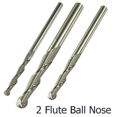 2 Flute Spiral Ball Nose  Solid Carbide